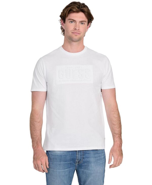 ゲス メンズ トップス Tシャツ ロゴ GUESS Men's Embossed Logo T-Shirt Pure white ホワイト