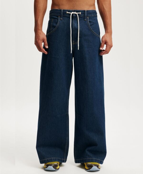 コットンオン メンズ ボトムス デニムパンツ ワイドレッグ ジーンズ COTTON ON Men's Super Wide Leg Jeans Essence blue ブルー｜ReVida 店