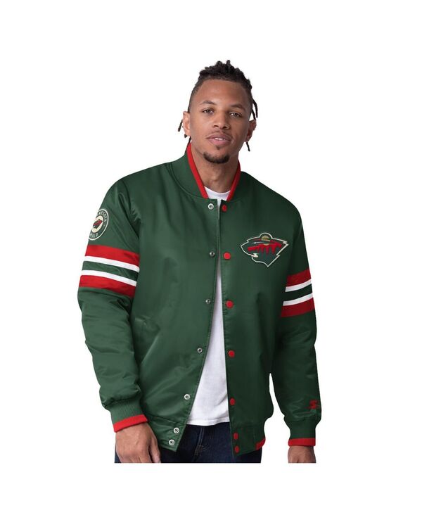 スターター メンズ アウター ジャケット・ブルゾン ジャケット Starter Men's Green Minnesota Wild Scout I Full-Snap Varsity Jacket Green グリーン