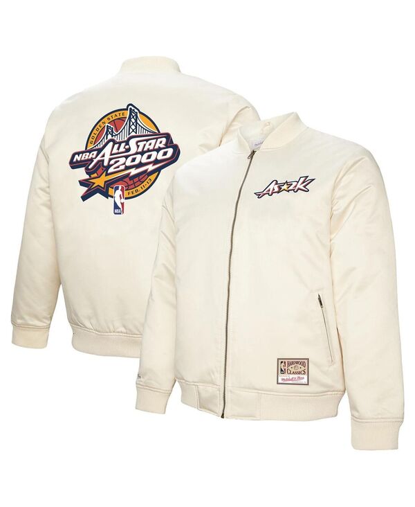 ミッチェル&ネス メンズ アウター ジャケット・ブルゾン サテン ジャケット Mitchell & Ness Men's Cream 2000 NBA All-Star Game Full-Zip Satin Jacket Cream クリーム