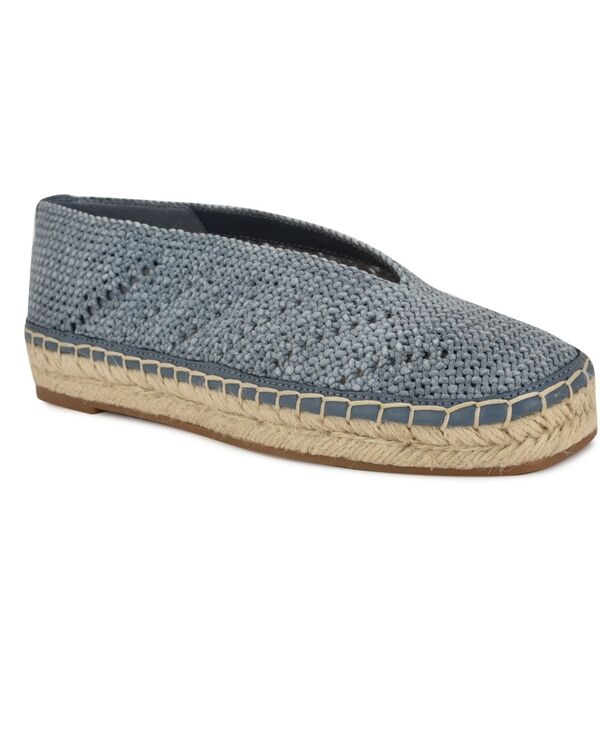 ナインウェスト レディース シューズ パンプス Nine West Women's Rorie Woven Slip-On Espadrille Flats Dusty Blue ブルー