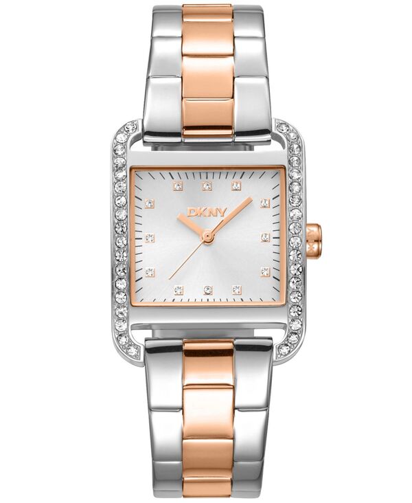 ダナ キャラン ニューヨーク レディース アクセサリー 腕時計 Tシャツ DKNY Women's City Glitz Silver Dial Red Gold-Two-Tone Stainless Steel Bracelet Watch 27x34.5mm Two Tone レッド｜ReVida 店