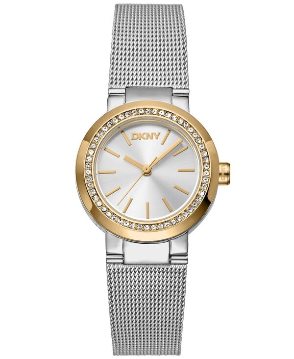 ダナ キャラン ニューヨーク レディース アクセサリー 腕時計 ミニ Tシャツ DKNY Women's Eastside Mini Silver Dial Gold Tone Case on Stainless Steel Bracelet Watch 28mm Silver シルバー｜ReVida 店