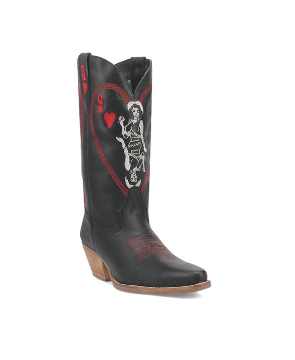 ディンゴ レディース シューズ ブーツ・レインブーツ レザー Dingo Women's Queen A Hearts Leather Boots Black ブラック|ReVida 店