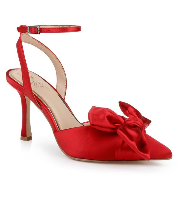 ジュウェルダグレイミシュカ レディース シューズ パンプス Jewel Badgley Mischka Women's Francine Evening Pumps Red Satin レッド