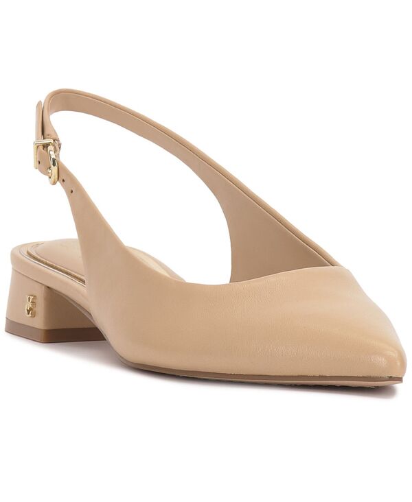 ヴィンスカムート レディース シューズ パンプス Vince Camuto Women's Valiey Pointed Toe Slingback Pumps Summer Beige Leather ベージュ