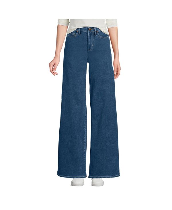ランズエンド レディース ボトムス デニムパンツ ワイドレッグ デニム ジーンズ Lands' End Women's Recover Denim High Rise Extra Wide Leg Jeans Crawford wash デニム｜ReVida 店