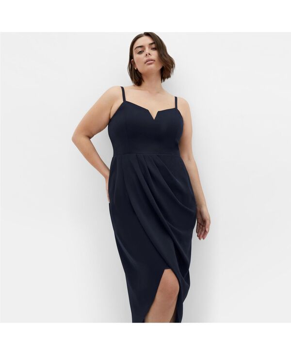 シティーシック レディース トップス ワンピース プラスサイズ CITY CHIC Plus Size Sassy V Dress Navy ネイビー