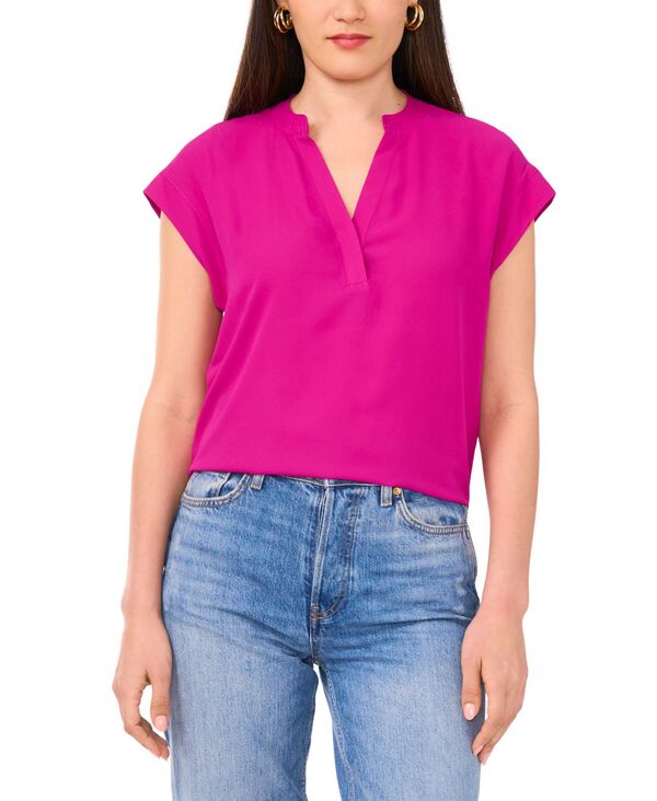 ヴィンスカムート レディース トップス シャツ Vネック 半袖 Vince Camuto Women's V-Neck Short-Sleeve Pullover Top Allure