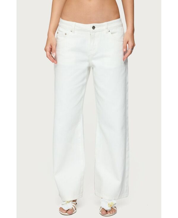 アディクテッド レディース ボトムス ジーンズズボン下 ローライズ デニム Edikted Women\u0027s Roman Low Rise Slouchy Jeans White 白いこと レディースファッション-ボトムス-パンツ