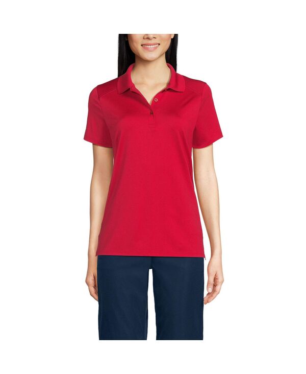 ランズエンド レディース トップス シャツ ポロシャツ ミニ Lands' End Women's Short Sleeve Feminine Fit Rapid Dry Polo Shirt Red レッド