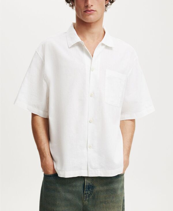 コットンオン メンズ トップス シャツ COTTON ON Men's Eli Short Sleeve Shirt Textured white ホワイト