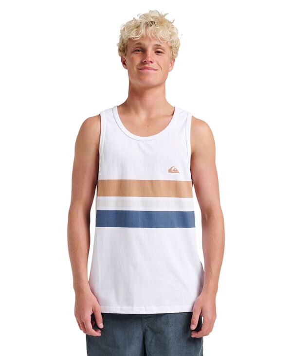 クイックシルバー メンズ トップス Tシャツ Quiksilver Men's Original Stripe Tank Top White ホワイト