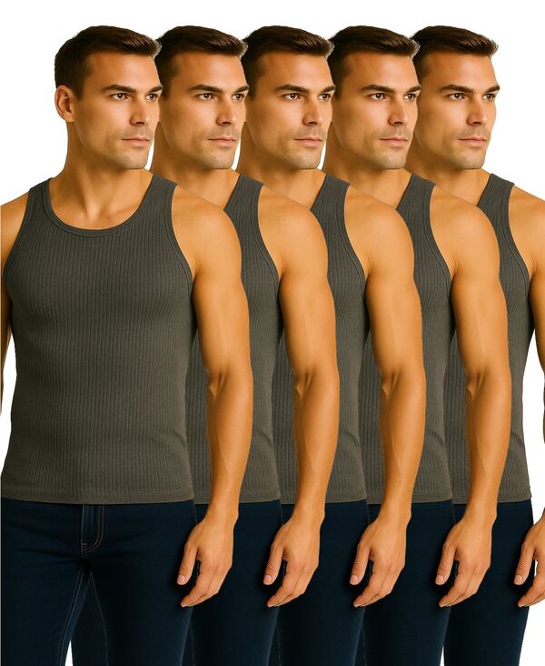 ギャラクシーバイハルビック メンズ トップス Tシャツ リブ Galaxy By Harvic Men's 5-Pack Heavyweight Ribbed Tank Top Charcoal チャコール｜ReVida 店 14,585円