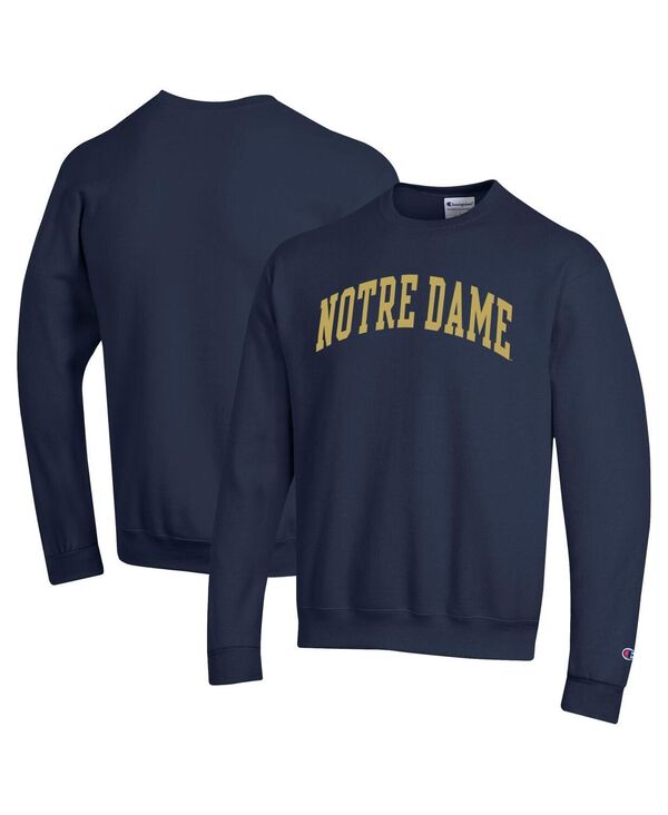 チャンピオン メンズ アウター パーカー・スウェット スウェット シャツ フリース Champion Men's Navy Notre Dame Fighting Irish Basic Arch Fleece Pullover Sweatshirt Navy ネイビー