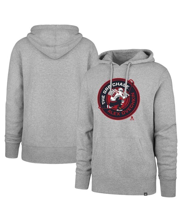 47 ブランド メンズ アウター パーカー・スウェット キャップ パーカー '47 Brand Men's Alexander Ovechkin Gray Washington Capitals GR8 Chase Headline Pullover Hoodie Gray グレー