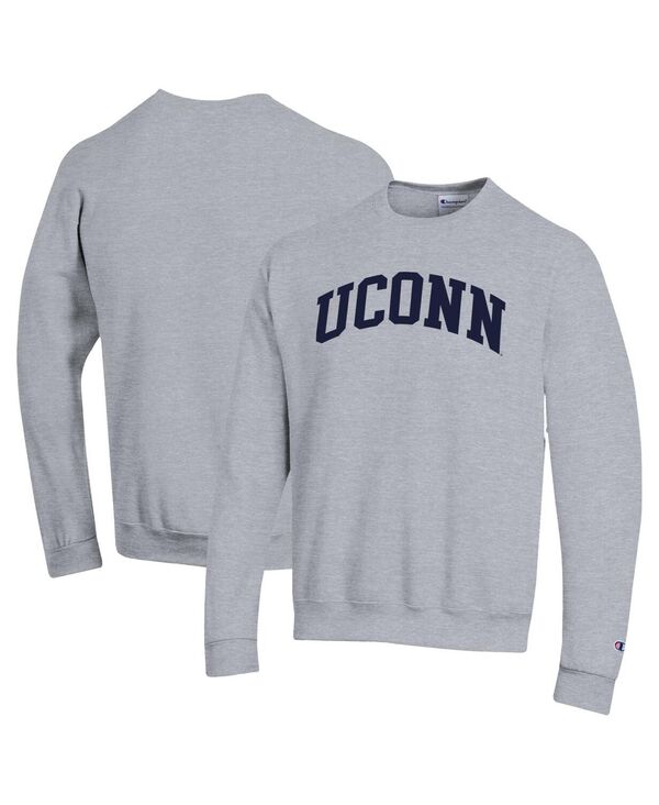 チャンピオン メンズ アウター パーカー・スウェット スウェット シャツ フリース Champion Men's Heather Gray UConn Huskies Basic Arch Fleece Pullover Sweatshirt Heather Gray グレー