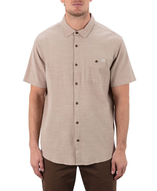 ハーレー メンズ トップス シャツ Hurley Men's Slub Short Sleeve Shirt Khaki カーキ｜ReVida 店