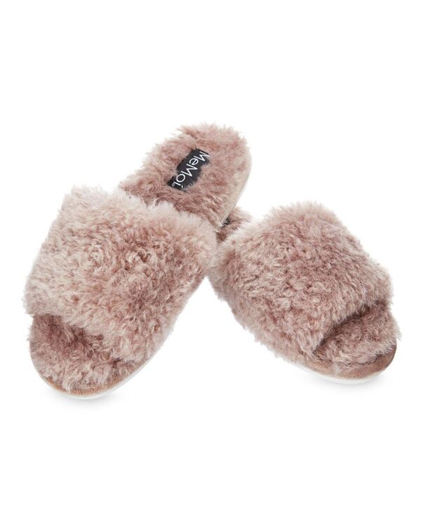 メモイ レディース シューズ サンダル プラスサイズ MeMoi Women's Jacqueline Plush Slippers Taupe トープ