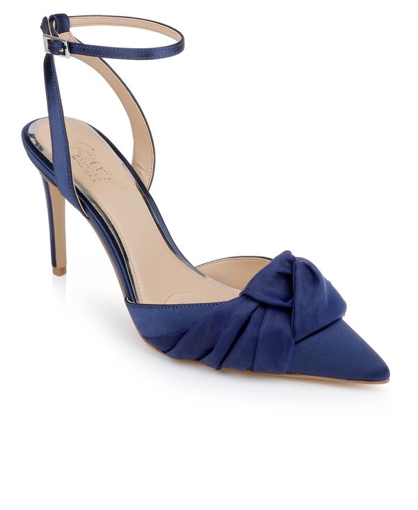 ジュウェルダグレイミシュカ レディース シューズ パンプス Jewel Badgley Mischka Women's Federica Evening Knot Pumps Navy Satin ネイビー