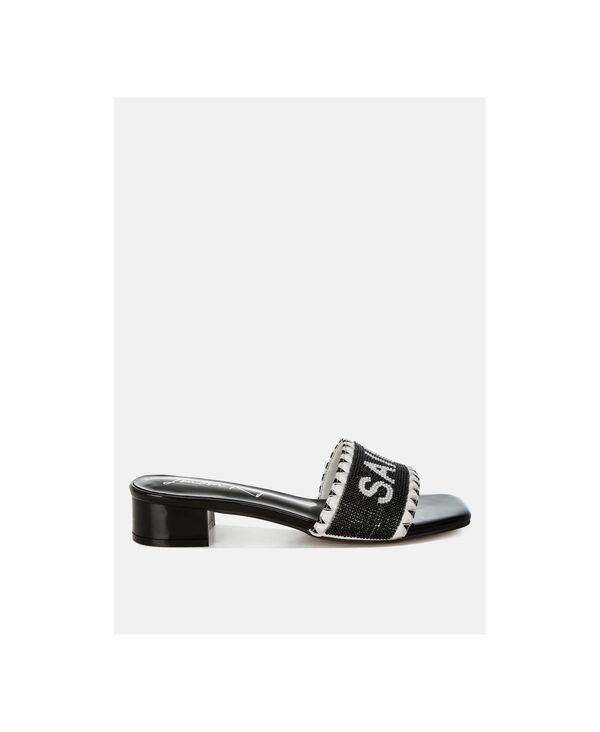 ロンドンラグ レディース シューズ パンプス ヒール London Rag Poshta Saint Tropez Beaded Slip-On Heels Black ブラック｜ReVida 店