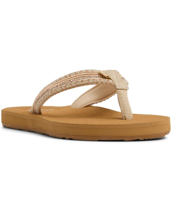 ロキシー レディース シューズ サンダル Roxy women's Porto Bling Round Toe Flat Sandals Rose Gold ゴールド