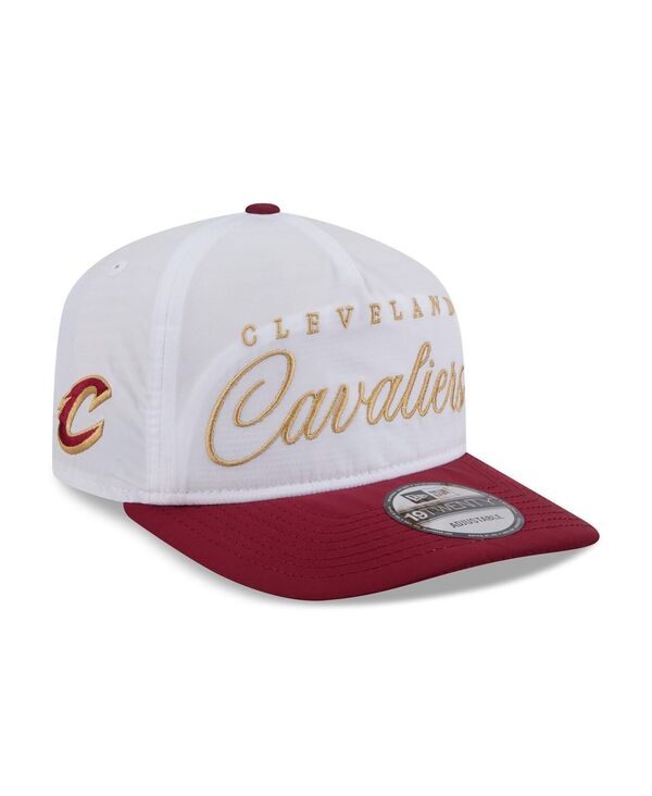 ニューエラ メンズ アクセサリー 帽子 ナイロン New Era Men's White/Wine Cleveland Cavaliers 2025 NBA Draft On-Stage Nylon 19TWENTY Adjustable Hat White Wine ホワイト