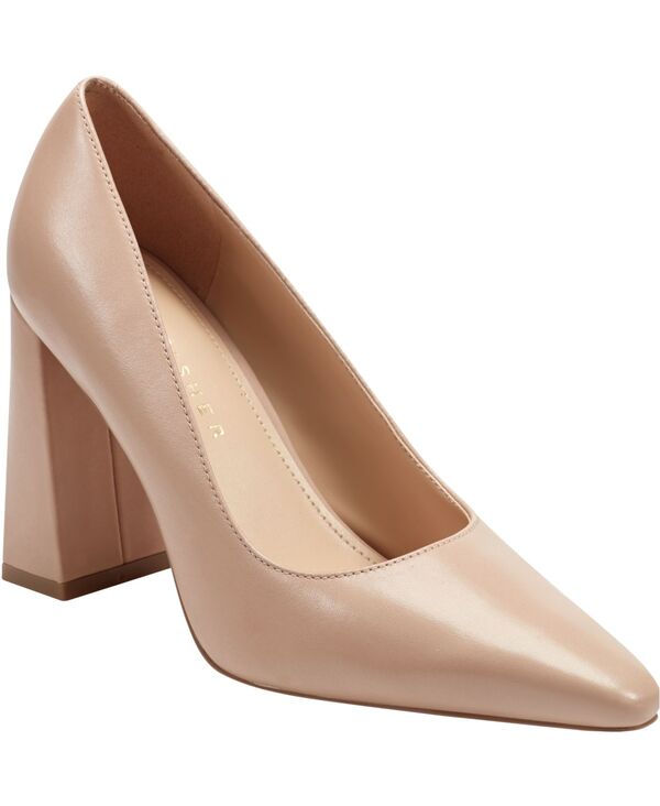 目じるし・フィッシャー レディース シューズ パンプス 踵 Marc Fisher LTD Women\u0027s Minny Tapered Block Heel Pumps Light Natural Leather