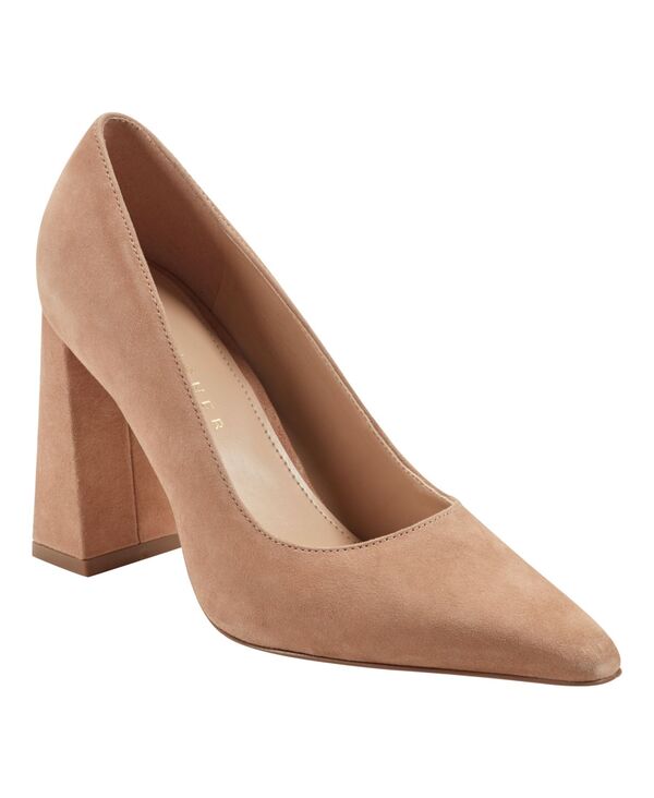 目じるし・フィッシャー レディース シューズ パンプス 踵 Marc Fisher LTD Women\u0027s Minny Tapered Block Heel Pumps Medium Natural Suede