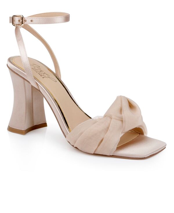 ジュウェルダグレイミシュカ レディース シューズ サンダル Jewel Badgley Mischka Women's Fayola Dress Knot Sandals Nude Satin｜ReVida 店