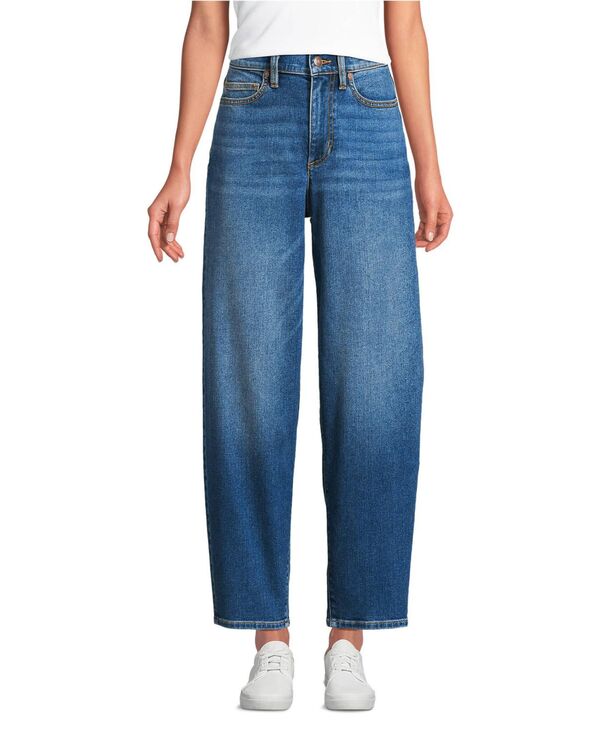 ランズエンド レディース ボトムス カジュアルパンツ アンクル ジーンズ Lands' End Women's Recover High Rise Barrel Leg Ankle Jeans Indigo tide blue インディゴ|ReVida 店