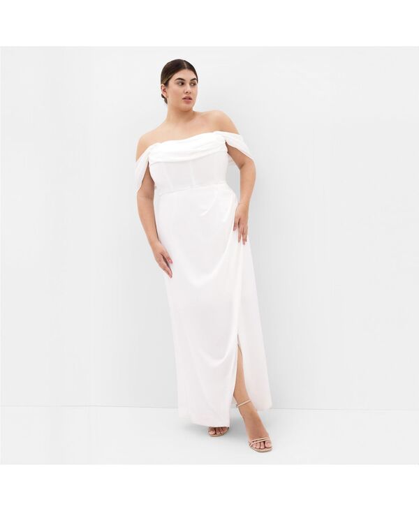 シティーシック レディース トップス ワンピース マキシワンピース マキシ CITY CHIC Women's Forbidden Love Maxi Dress Ivory アイボリー