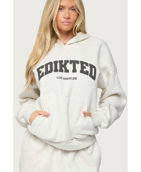 アディクテッド レディース アウター パーカー・スウェット パーカー Edikted Women's La Hoodie Gray-melange グレー｜ReVida 店