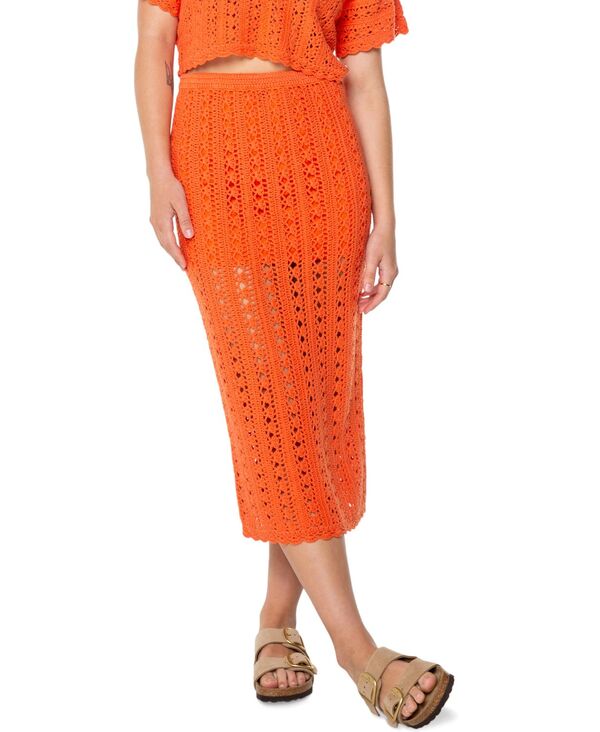 ロキシー レディース ボトムス スカート ミディ Roxy Juniors' Sea Swirl Crochet Midi Skirt Tigerlily Solid アニマル|ReVida 店