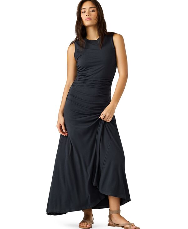スティーブ マデン レディース トップス ワンピース ギャザー ノースリーブ Steve Madden Women's Sleeveless Ruched Jace Dress Faded Black ブラック|ReVida 店