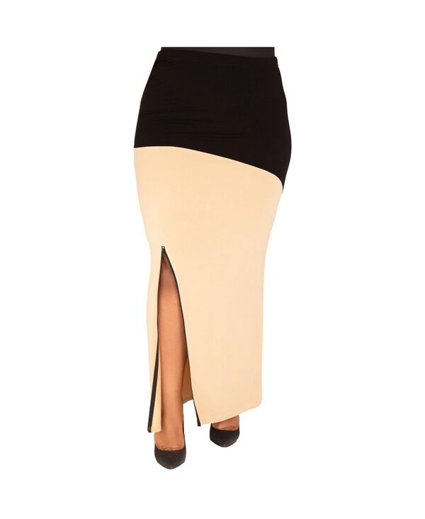 ポエティック ジャスティス レディース ボトムス スカート プラスサイズ マキシ Poetic Justice Plus Size Zip-Up Slits Maxi Skirt Champagne シャンパン