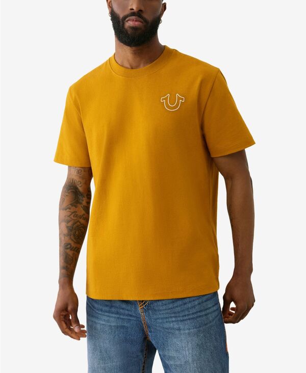 トゥルーレリジョン メンズ トップス Tシャツ ヴィンテージ シャツ True Religion Men's Short Sleeve Vintage Puff Buddha T-Shirt Buckthorn