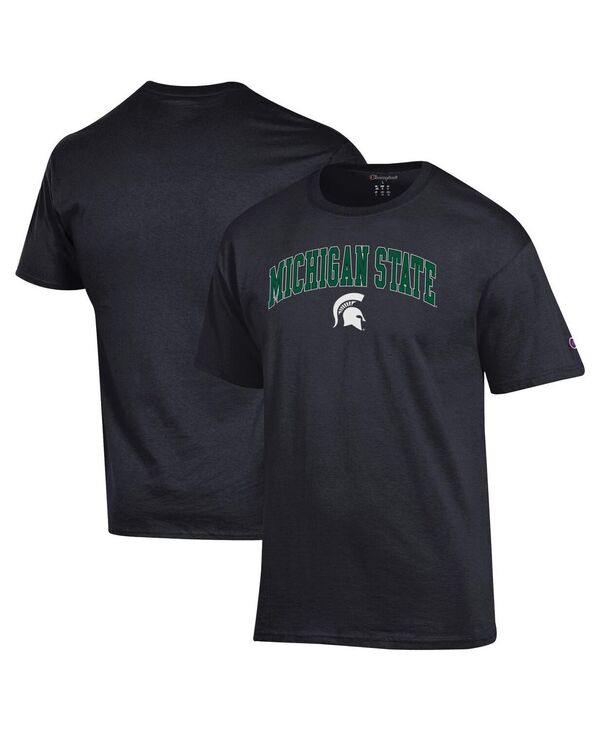 チャンピオン メンズ トップス Tシャツ ロゴ Champion Men'sBlack Michigan State Spartans Arched Logo T-Shirt Black ブラック