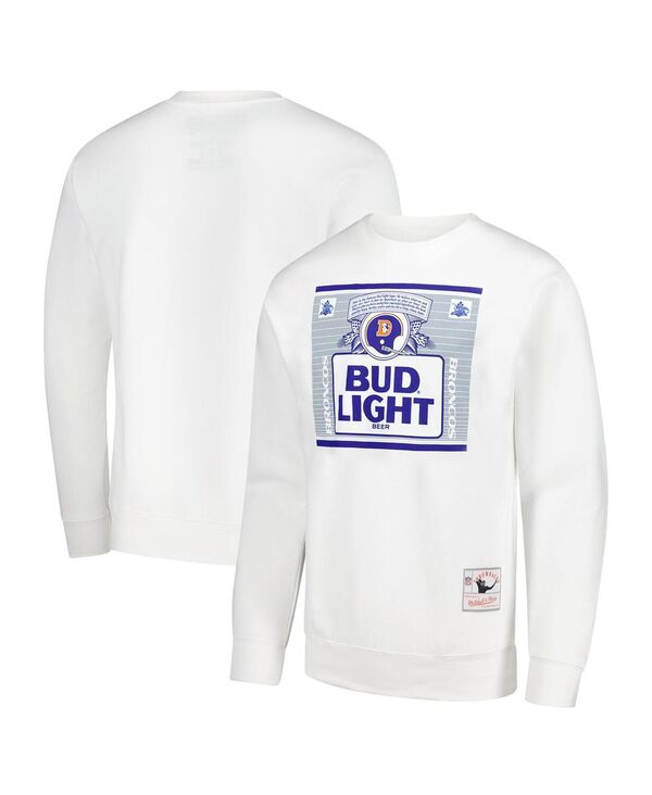 ミッチェル&ネス レディース アウター パーカー・スウェット スウェット シャツ Mitchell & Ness x Bud Light Men's White Denver Broncos The Crest Pullover Sweatshirt White ホワイト