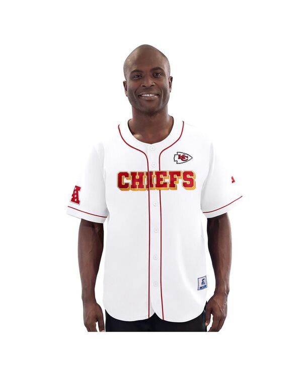 スターター メンズ トップス シャツ ジャージー Starter Men's White Kansas City Chiefs Relay Full-Button Baseball Jersey White ホワイト