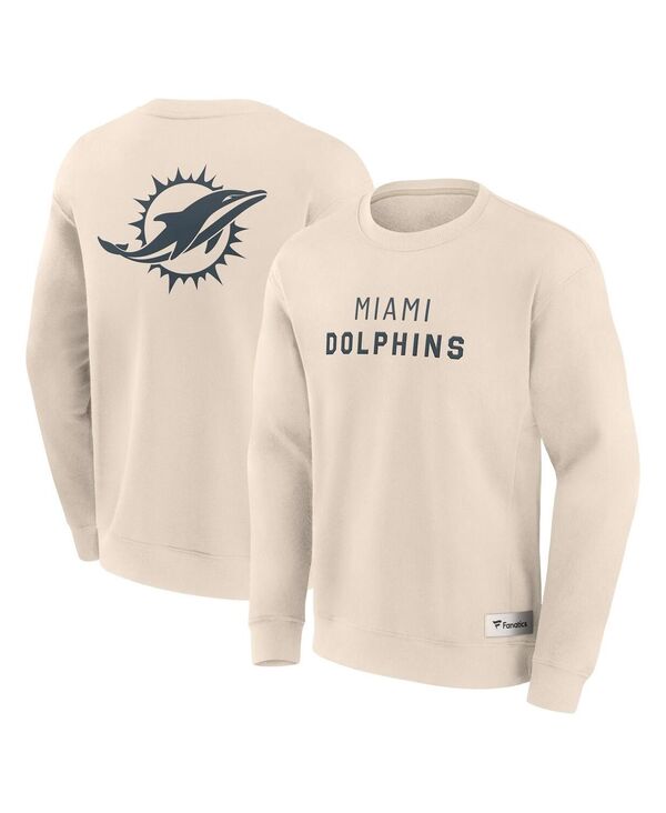 ファナティクス メンズ アウター パーカー・スウェット スウェット シャツ Fanatics Men's Cream Miami Dolphins Elements Future Ground Lettering Pullover Sweatshirt Cream クリーム