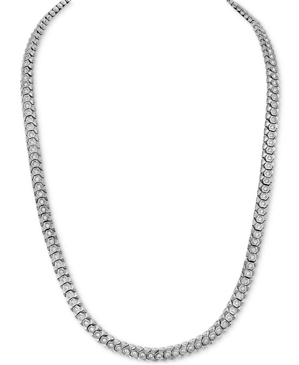 エスクァイア レディース アクセサリー ネックレス・チョーカー・ペンダントトップ Tシャツ レース Esquire Men's Jewelry Cubic Zirconia Honeycomb Link 24 Necklace IP Stainless Steel Stainless Steel ブラック