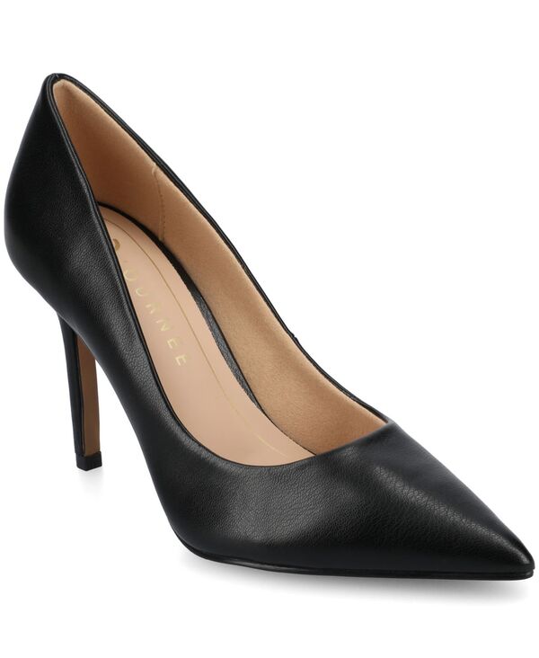 ジュルネ コレクション レディース シューズ パンプス Journee Collection Women's Venus Pointed Toe Comfort Dress Pumps Black Polyurethane ブラック