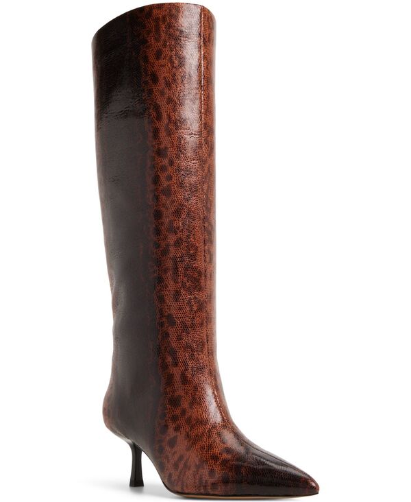 アルド レディース シューズ ブーツ・レインブーツ ヒール ALDO Women's Selora Knee-High Kitten-Heel Dress Boots Brown/Snake Multi ブラウン｜ReVida 店