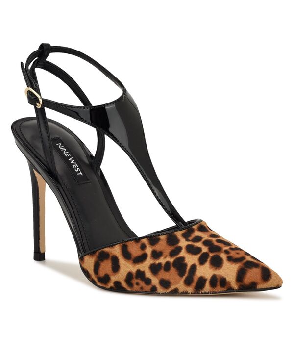 ナインウェスト レディース シューズ パンプス Nine West Women's Fiesta T-Strap Stiletto Pumps Leopard Calf Hair アニマル