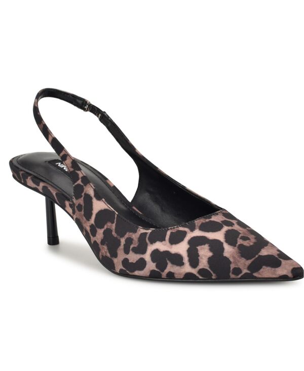 ナインウェスト レディース シューズ パンプス Nine West Women's Hunny Pointy Toe Slingback Pumps Leopard Satin アニマル
