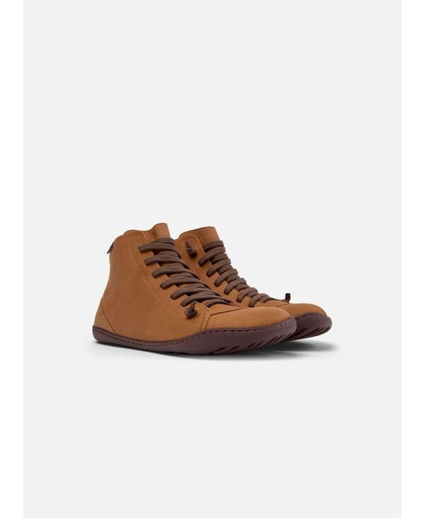 カンペール レディース シューズ ブーツ・レインブーツ レザー Camper Peu Cami Nubuck Leather Medium Zip / Medium Elastic Brown ブラウン