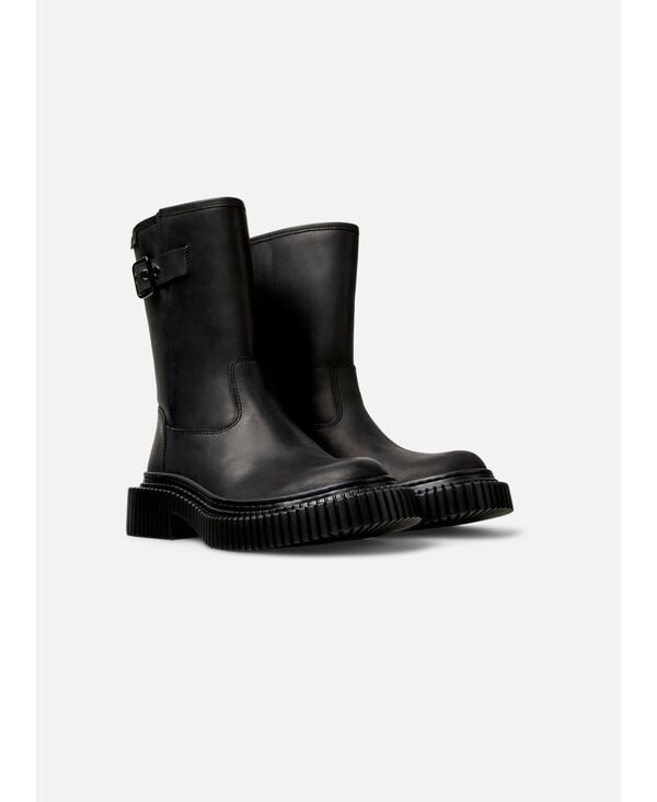 カンペール レディース シューズ ブーツ・レインブーツ レザー Camper Pix Berlin Nubuck Leather Medium Boot Black ブラック