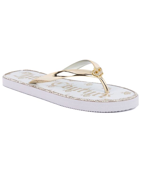 ジューシークチュール レディース シューズ サンダル Juicy Couture Women's Shamrock Flip Flops White/Gold ホワイト