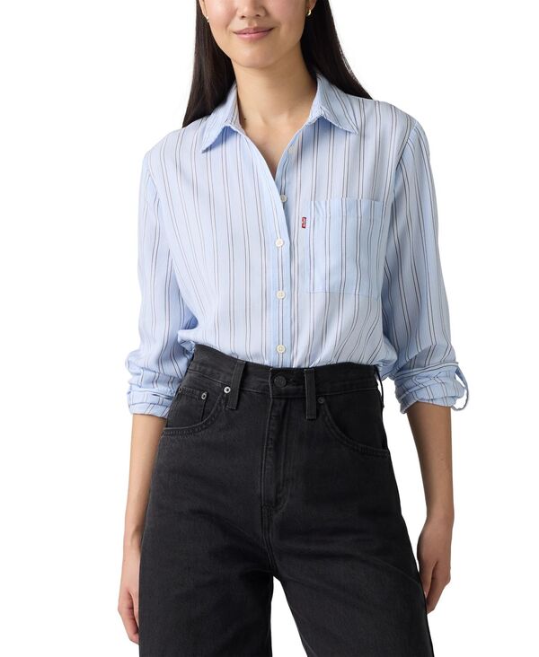 リーバイス レディース トップス シャツ Levi's Women's Darlene Collared Button-Front Shirt Chikee Stripe Chambray Blue ブルー